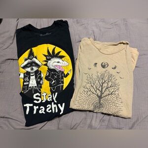 Spencer's Black and Tan Graphic Pajama Set